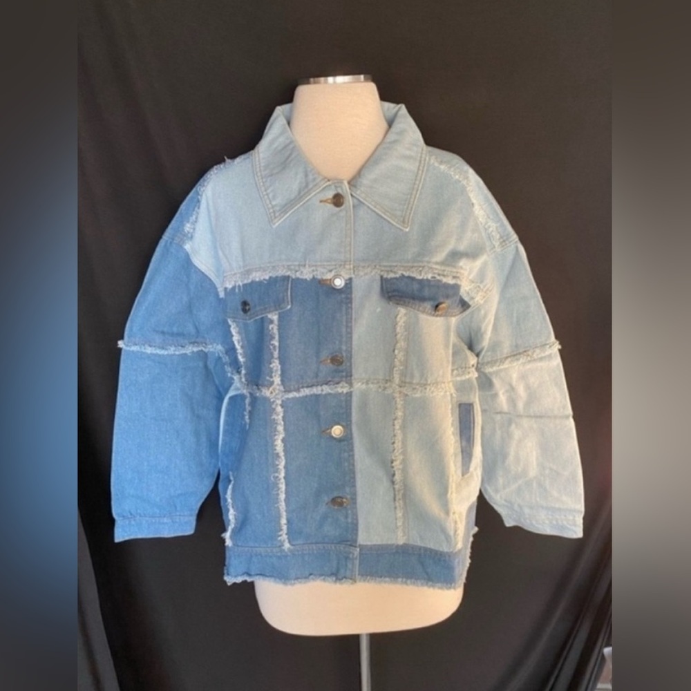 Women’s Patchwork Denim Jacket Large - image 1